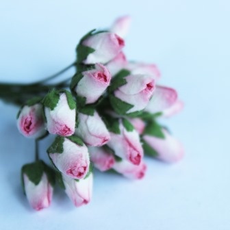 Бутончики троянд, діаметр бутончика 7 мм, колір світло-рожевий, 20 шт.