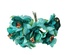 Тканинні квіти, зелений колір, діаметр 4 см, 6 шт.