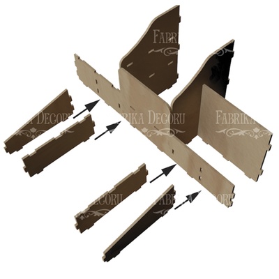 Інструмент ТМ Фабрика Декору - Дерев’яний органайзер - конструктор для пензлів, фарб і олівців