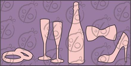 Чипборд. Набор "Свадебный" №1. Маленький, cb-344