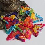 Метелики, двошарові, з глітером, мікс кольорів: райдужний, 6x см, 10 шт.