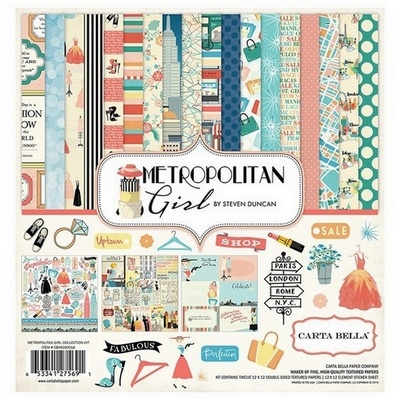 Набір скраппаперу і декору Carta Bella  - Metropolitan Girl, 30х30 см