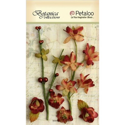 Набір об’ємних квітів Petaloo - Floral Ephemera - Cranberry
