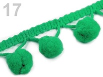 Тасьма з помпонами Pom Pom, розмір 10 мм, колір бірюзовий, 90 см