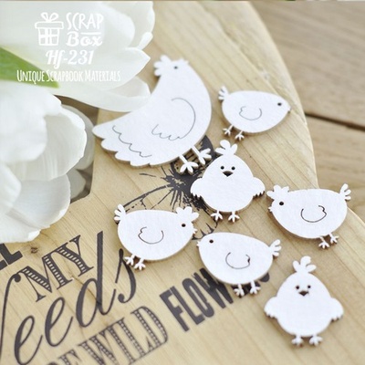 Чипборд Scrapbox - Курка з курчатами Hf-231