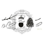 Акриловый штамп Lesia Zgharda SR179 Веточки, шишки, желуди, набор из 7 штампов