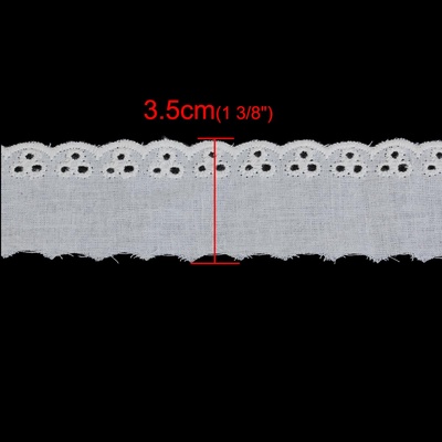 Мереживо - шиття, ширина 35 мм, колір білий, довжина 90 см