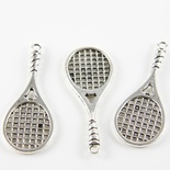 Металлическое украшение "Теннисная ракетка", размер 49x19 мм, 1 шт.