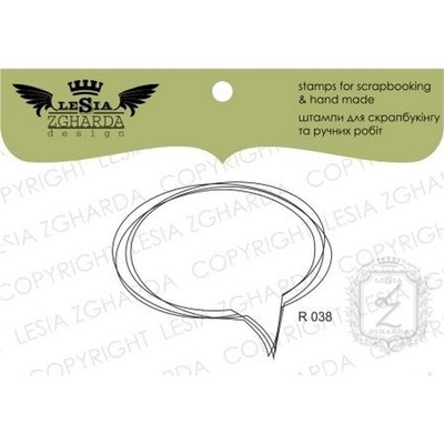 Акриловый штамп Lesia Zgharda R038 Рамка-дудлинг овальная, 4,9*3,9 см.