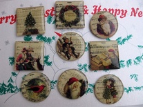 ЦЕНА СНИЖЕНА! Фишки для скрапбукинга с эпоксидным покрытием Новый год 2