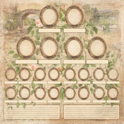 Аркуш скрап-паперу з глітером Kaisercraft - These Days Collection - Родослові, 30,5x30,5см