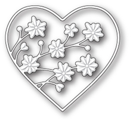 Ніж від Memory Box - Drifting Flowers Heart - серце з квітами