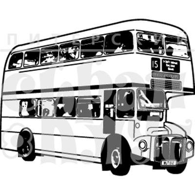 Штамп від ПСК - Англія. Автобус, 4.5x3.6 см