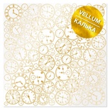Аркуш кальки (велум) з фольгуванням Golden Clocks, ТМ Фабрика Декору