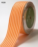 Стрічка Orange/Ivory Stripes, колір помаранчевий/бежевий, RG - 5-28, ширина 3,8см, довжина 90 см