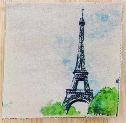 Картинки на льоні - Ейфелева башта, арт.018, 20x20см