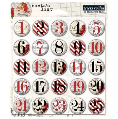 Брадсы Teresa Collins Designs - Santa's List - Decorative Brads