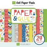 Набор бумаги двусторонней от Echo Park,  Paper & Glue, 15х15см.