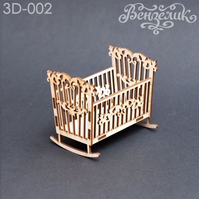 Чипборд от Вензелик - Кроватка 02, размер: 60x52x45 мм
