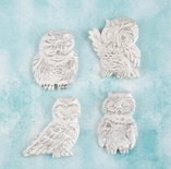 Набір прикрас Prima Marketing - Shabby Chic Treasures Resin Embellishments - Owls, Сови, 4 шт