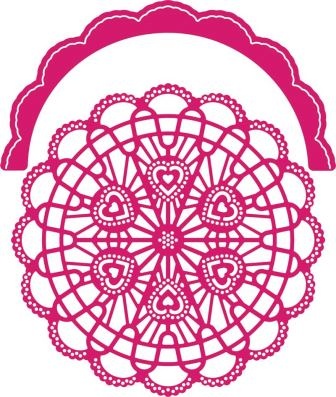 Ніж для вирубки від Cheery Lynn Designs - Candy Hearts Doily with Angel Wing