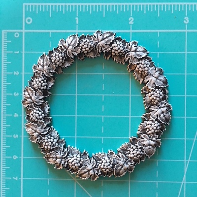 Гіпсова прикраса "Вінок" з патинуванням від E.B.А, 7см, 1 шт.