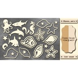 Чипборд Фабрика Декору - Морські мешканці 2, колір молочний, крафт