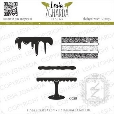 Набір акрилових штампів Lesia Zgharda Тортик K029, 4 шт