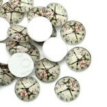 Стеклянный кабошон  "Часы" "Эйфелева башня",16мм, 1 шт.