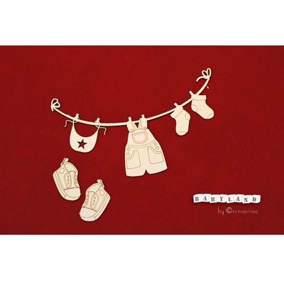 Чипборд Scrapiniec - Стирка одежды мальчика, 7 элементов