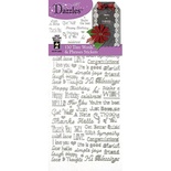 Набір наліпок - висічок HOTP - Tiny Words Phrases DAZ Sil, розмір 10x23 см, 130 шт., колір срібло