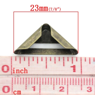 Металеві куточки для альбомів, 23x17 мм, антична бронза, 4 шт.