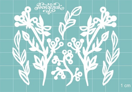 Чипборд від Вензелик - Набір флори 24, розмір: 81x61 мм