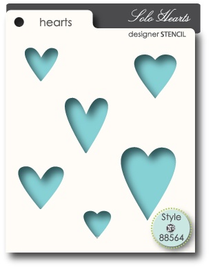 Маска від Memory Box - Stensils - Solo Hearts