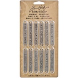 Полосы металлические от Tim Holtz - Idea-ology - OBSERVATIONS- Word Bands, 0,9x5,7 см