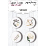 Набір скрап-фішок 4шт. Tenderness and love 389, ТМ Фабрика Декору