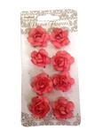 Троянди від ScrapBerryʼs, кораловий, діаметр 2см, 8 шт