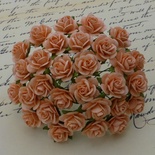 Открытые розочки, цвет персиковый, диаметр - 10мм, 10 шт.