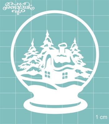 Чипборд от Вензелик - Снежный ком, размер: 56x66 мм