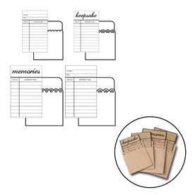 Набор конвертов с библиотечными карточками для журналинга от Maya Road - Library Cards w/Envelopes, 4 шт.