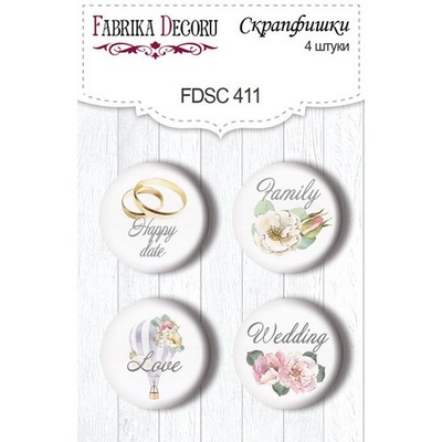 Набір скрап-фішок 4шт. Walking on clouds EN 411, ТМ Фабрика Декору