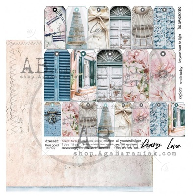 Аркуш скрап-паперу ABstudio - Scrapbooking paper "Shabby love symphony" - sheet 6 - 30x30см