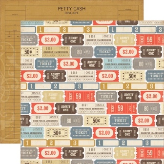 Лист скрапбумаги от Echo Park - ADMIT ONE- двусторонняя, 30х30 см