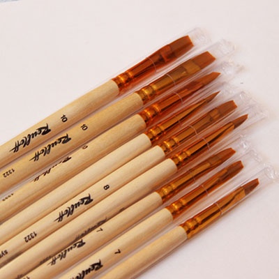 Пензель з синтетики плоска. Ручка подовжена 1322, No8