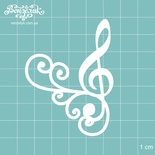 Чипборд від Вензелик - Скрипічний ключ 04, розмір: 51x68 мм