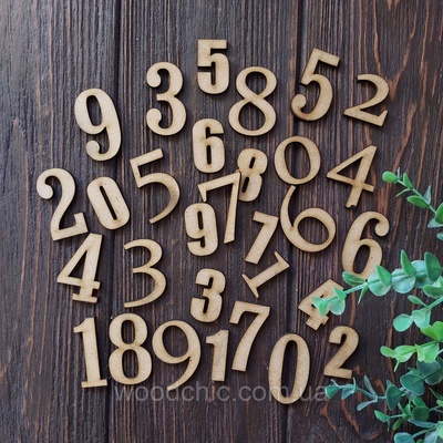 Набір цифр від WOODchic, 3см. мдф 3мм