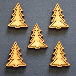 Деревянная фигурка WOOD-067 - Елочка с контуром, 1 штука