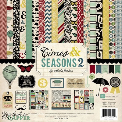 Набор бумаги для скрапбукинга от Echo Park - Times & Seasons Two, 30х30 см
