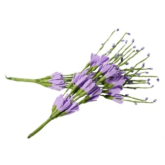 Веточки с цветочками, цвет сиреневый, 20 см, 10шт.