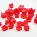 Кабашон "Квітка", колір червоний, розмір 7 мм, 1 шт.